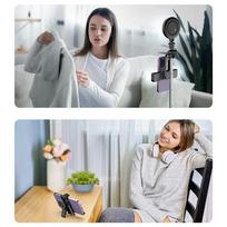 led lazda - Hurtel WC13YDS teleskopinė asmenukių lazda su dviguba LED šviesa ir telefono laikikliu, Juodas (Black) - 2 nuotrauka