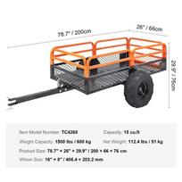 bortai - Vevor Plieninė priekaba ATV transportui, iki 680 kg - 6 nuotrauka