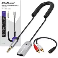 bluetooth aux adapteris - Qoltec Wireless Audio receiver adapter HiFi BT6.0 2xRCA Juodas (Black) - 2 nuotrauka