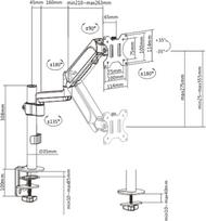 rankis - DISPLAY ACC MOUNTING ARM/17-32" MA-DA1P-01 GEMBIRD - 4 nuotrauka