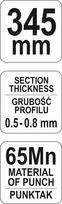 reples profiliu - Replės gipso kartono profiliui sujungti 345mm Yato - 2 nuotrauka
