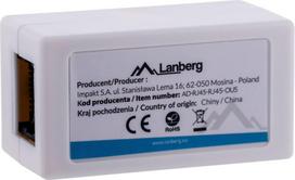 rj45 coupler - Lanberg Inline Coupler CAT.5E AD-RJ45-RJ45-OU5 - 2 nuotrauka