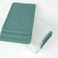 daiktadeze 30 l - Daiktadėžė Rotho, 30 l, skaidri/žalia, 583 x 392 x 183 mm - 2 nuotrauka