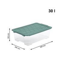 daiktadeze 30 l - Daiktadėžė Rotho, 30 l, skaidri/žalia, 583 x 392 x 183 mm - 3 nuotrauka