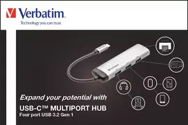 usb 2.4 a - Verbatim USB-C MULTIPORT HUB 4-PORT USB/3.2 GEN 1 - 4 nuotrauka
