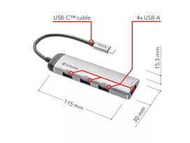 usb 2.4 a - Verbatim USB-C MULTIPORT HUB 4-PORT USB/3.2 GEN 1 - 5 nuotrauka