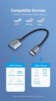 usb female to usb c - Vention USB 3.0 C Male to A Female OTG Cable 0.15M Gray (Pilka) CCXHB - 7 nuotrauka