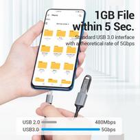 usb female to usb c - Vention USB 3.0 C Male to A Female OTG Cable 0.15M Gray (Pilka) CCXHB - 10 nuotrauka