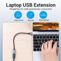 usb female to usb c - Vention USB 3.0 C Male to A Female OTG Cable 0.15M Gray (Pilka) CCXHB - 11 nuotrauka