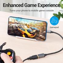 usb female to usb c - Vention USB 3.0 C Male to A Female OTG Cable 0.15M Gray (Pilka) CCXHB - 12 nuotrauka