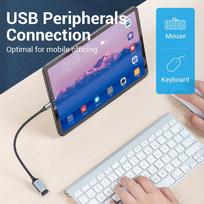 usb female to usb c - Vention USB 3.0 C Male to A Female OTG Cable 0.15M Gray (Pilka) CCXHB - 13 nuotrauka