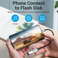 usb female to usb c - Vention USB 3.0 C Male to A Female OTG Cable 0.15M Gray (Pilka) CCXHB - 14 nuotrauka