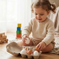 kiausiniu deklai - Žaisliniai virtuvės reikmenys VIGA Wooden Eggs 59228 - 5 nuotrauka