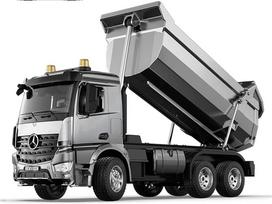 rc06 - Double E Mercedes Arocs METAL savivartis su puspriekabe 1:20 RC0667 - 8 nuotrauka