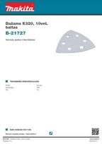 disku makita - Šlifavimo lapas Makita B-21727, 320, 9.4 cm x 9.4 cm, 10 vnt. - 2 nuotrauka