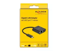 adapteriai type c - Delock USB Type-C™ adapteris Gigabit LAN 10/100/1000Mbps su PD juoda spalva - 3 nuotrauka