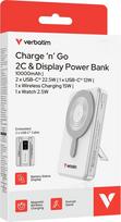 power bank 10000 mah - Verbatim Charge'n'Go 2C & Display Power Bank 10000mAh, sidabras (silver), 32273 - 4 nuotrauka