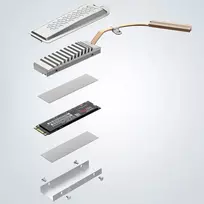 nvme ssd ps5 - GRAUGEAR G-PS5HS01-COV M.2 NVMe SSD aušinimo radiatorius su dangteliu PS5 sidabrinis - 5 nuotrauka