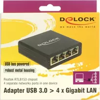 usb lan adapteris - Delock Adapter USB 3.0 To 4xGigabit LAN 62966 - 2 nuotrauka