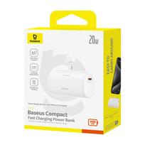 5000 mah powerbank - Baseus Compact IP 5000mAh 20W, baltas - 3 nuotrauka