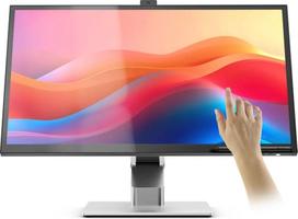 4k monitorius - Alogic Clarity Fold Touch 27" 4K UHD, Touchscreen, juodas/sidabrinis - 1 nuotrauka