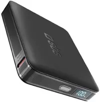 SBS HD 10W 5000mAh USB-C Power Bank with LCD Ekranas - Juodas