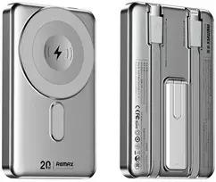 Remax CX-2, 10000mAh, 15W, MagSafe, pilkas (grey)