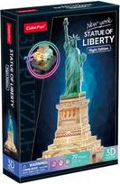 cubicfun 3d puzzle - CubicFun 306-L536H Laisvės statula 3D LED dėlionė, naktinė versija - 1 nuotrauka