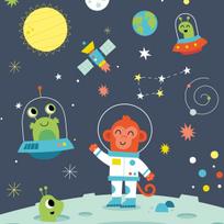 APLI Kids Dark Space tamsoje šviečianti dėlionė