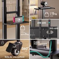 75 tv - TV SET ACC MOBILE STAND/32-75"/BLACK TS1571-B ONKRON - 7 nuotrauka