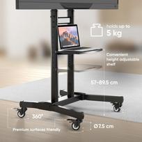 tv 100 - TV SET ACC MOBILE STAND/50-90"/BLACK TS1891-B ONKRON - 3 nuotrauka
