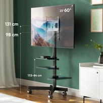 televizoriaus laikiklis reguliuojamas - TV SET ACC ADJUSTABLE STAND/26-65" BLACK TS1137-B ONKRON - 3 nuotrauka