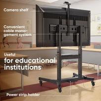 tv 100 - ONKRON Mobile TV Stand Rolling TV Cart for 50 to 100-Inch Screens up to 120 kg, black | TS1991-B - 3 nuotrauka