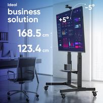 tv 100 - ONKRON Mobile TV Stand Rolling TV Cart for 50 to 100-Inch Screens up to 120 kg, black | TS1991-B - 6 nuotrauka