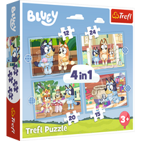 4 daliu delione - Trefl Puzzle 4in1 Bluey ir jo pasaulis 34637, 71 dal. - 6 nuotrauka