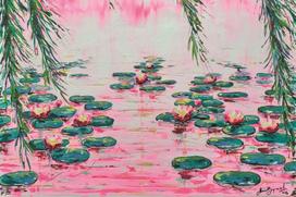 delione 4000 - Ravensburger Pink Water Lilies, 92 x 138 cm, 4000 det. - 2 nuotrauka