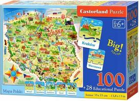 puzzle castorland - Castorland Lenkijos žemėlapis, 100 det. - 3 nuotrauka