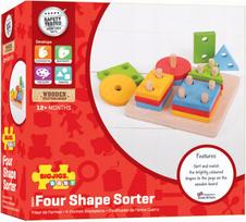 motoriniai - Bigjigs Toys First Four Shape Sorter BB094 - 3 nuotrauka