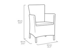 sodas - Keter Lowa Garden Chair Grey - 2 nuotrauka