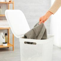 skalbiniu deze - Skalbinių dėžė Rotho Brisen, 50 l, balta - 8 nuotrauka