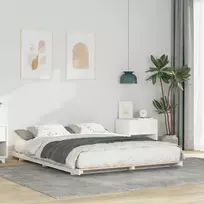 Lovos rėmas, balta (White), 160x220 cm, kietos pušies mediena