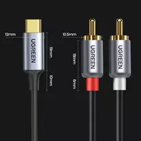 audi - UGREEN CM451 Cable USB-C to 2x RCA (Cinch) 1.5m (black) - 5 nuotrauka