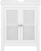 SoBuy Vonios spintelė po praustuvu BZR35-W, balta/sidabrinė (White/Silver)