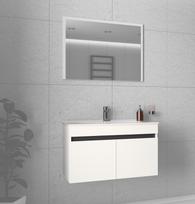 Pakabinama vonios spintelė FIGARO SU-80, balta/juoda (White/Black)