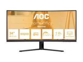 aoc cu34 - AOC CU34B3E 34", VA, WQHD, 120Hz, Curved, juodas (black) - 16 nuotrauka