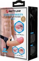 Pretty Love Mavis Strap-On su Dildo 19 cm Kūno spalvos