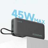 power bank - Cuktech CUKP200NGLDG, 20000mAh, 55W, pilkas (grey) - 3 nuotrauka