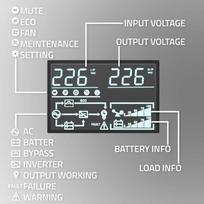 galingas - Qoltec 52282 UPS 3kVA ,  3000W ,  Galios koeficientas 1.0 ,  LCD ,  EPO ,  USB ,  Prisijungęs - 2 nuotrauka