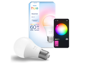 led lempute e27 - Philips Hue Essential A60 E27 8W 806lm Balta ir Spalvų Atmosfera (White and Color Ambiance) - 8 nuotrauka