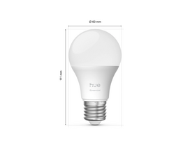 led lempute e27 - Philips Hue Essential A60 E27 8W 806lm Balta ir Spalvų Atmosfera (White and Color Ambiance) - 9 nuotrauka